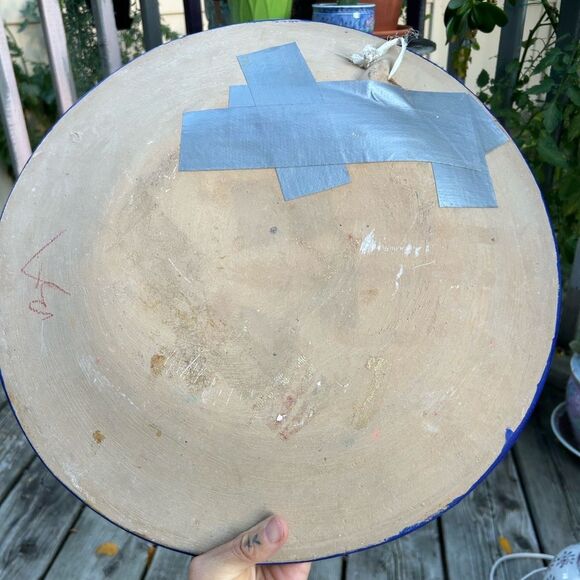 Beautiful 16” Mexican Folk Art Plate Pottery Wall Hanging Colorful Teracotta - Picture 6 of 16